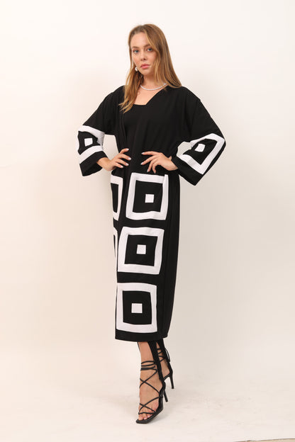 ENSEMBLE CAPE CARREAUX